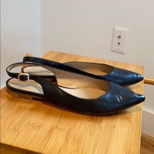 M Gemi black sling back flats